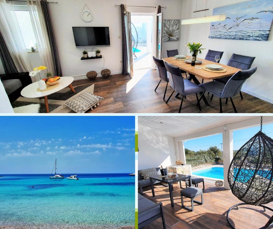 Anas Lagoon Holiday House With Pool At Azure Beach Mali Drvenik Dış mekan fotoğraf